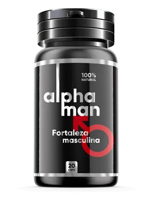 Frasco de Alphaman, suplemento natural para la potencia y la vitalidad masculina